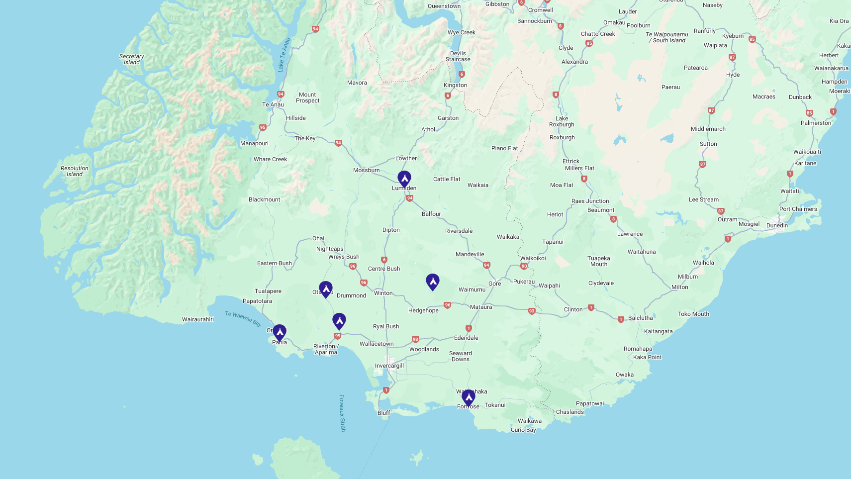 5 areas closed Invercargill where I can camp