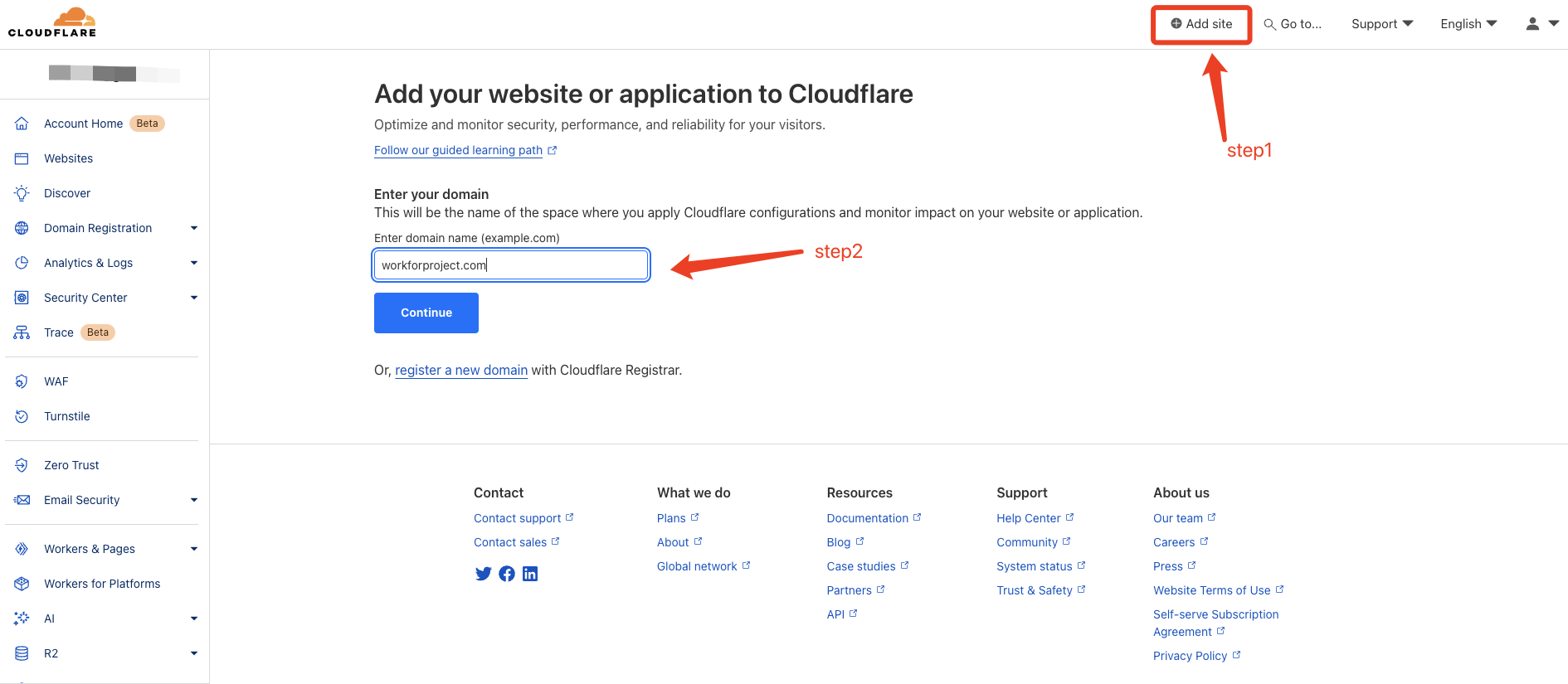 Add Your Domain to Cloudflare  